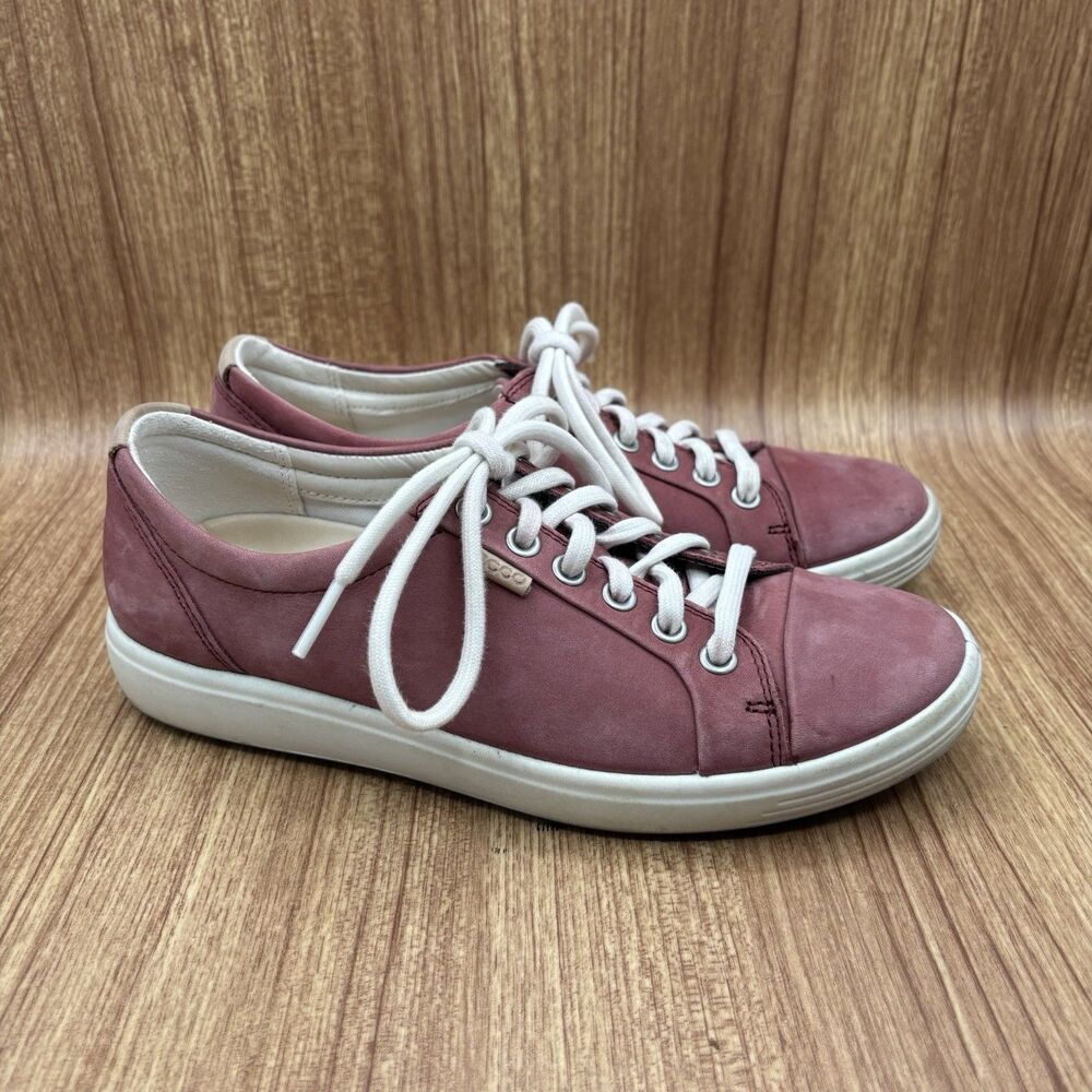 ECCO Soft 7 Shoes Womens 37 “Petal Trim” Nubuck Leather Slip On‎ Comfort Sneaker